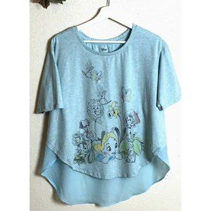 Disney Store Alice In Wonderland T Shirt Light Pale Blue Large Animations Col LG
